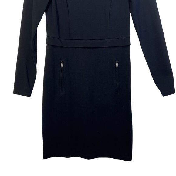 Athleta Wanderer Ponte Dress Long Sleeve Black Size XS Stretch Pockets Zip Up - Picture 5 of 16